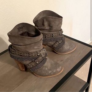 Gray / Silver Embellished Boots